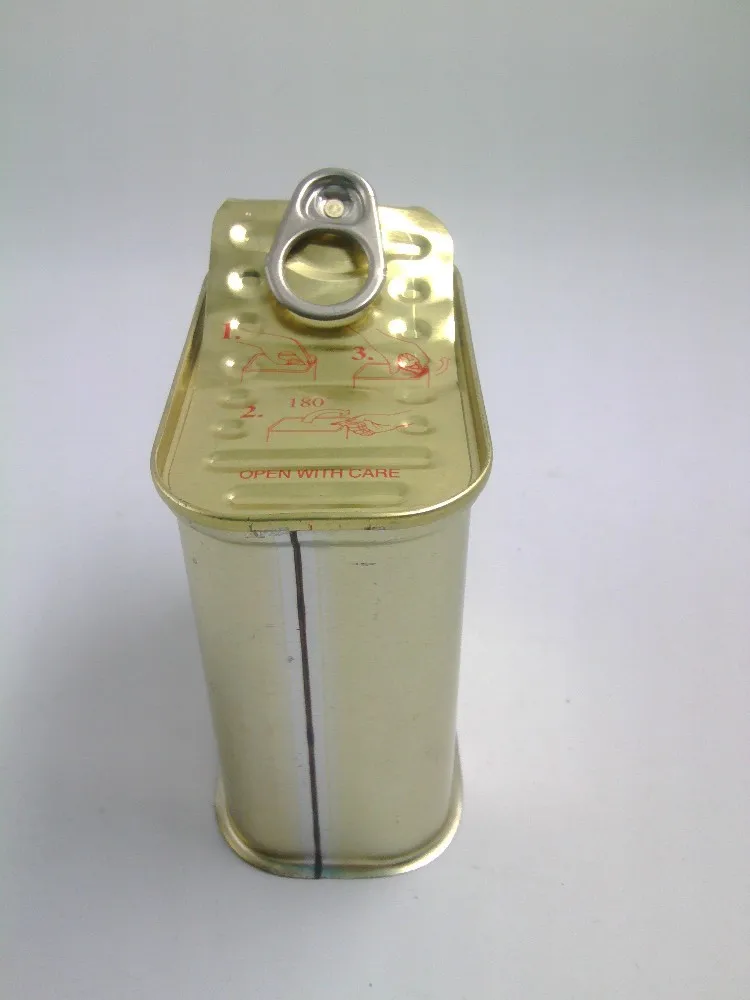 Factory price rectangular tin can wholesale 3 piece metal food rectangular tin can for luncheon meat 340g 200g 125g