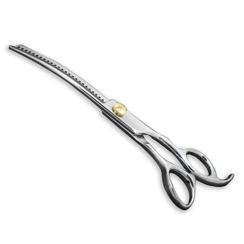 GR6-6526 New style Japanese steel 6.5 inch pet grooming thinning scissors curved blade chunker scissors for dog