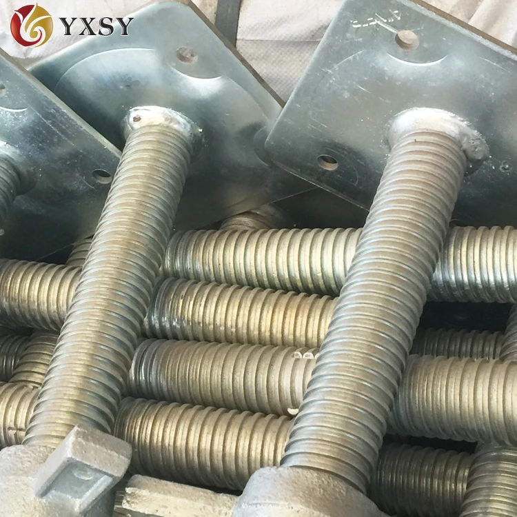 Building construction adjustable leveling screw jacks