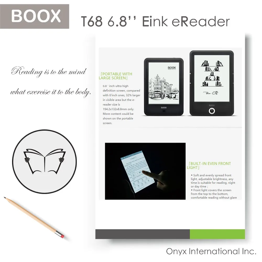 Электронная чернильная электронная книга 6 8 дюйма с системой Android может запустить приложение для чтения книг Aldiko