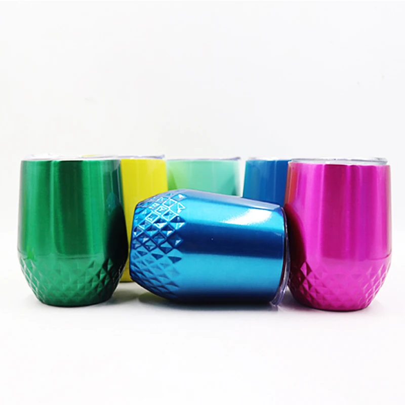 Double wall stainless steel 12oz thermos flask Solid Cups coffee thermos water tumbler with slide lid