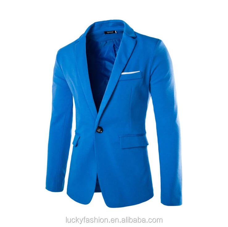 Long Sleeve Mens Korean Fashion Design Custom Jacket One Button Slim Stylish Blazer