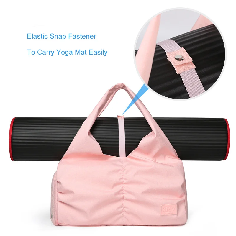 
Lady Handbag Fitness Gym Bag with Shoe Compartment Wet Dry Depart Yoga Mat Duffle Bag 