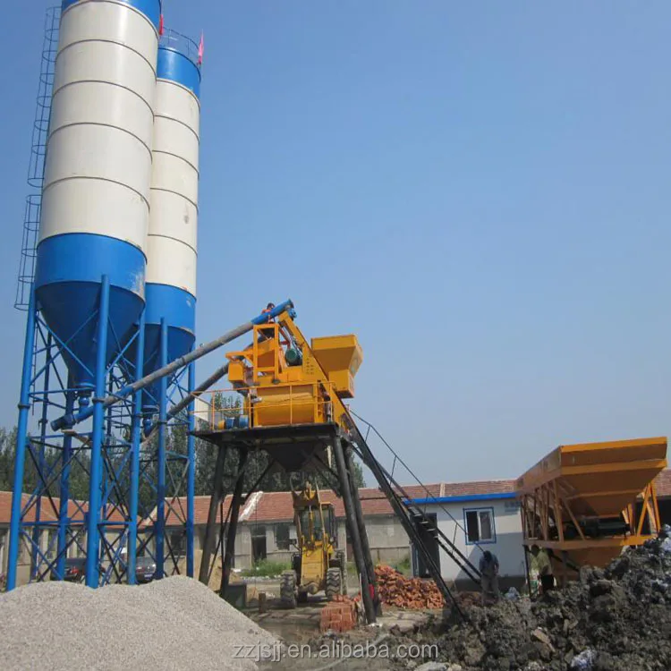 Factory direct sale reliable quality HZS50 concrete mixing plant with small mortar mixer