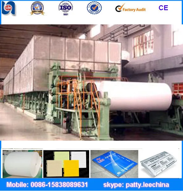 Factory waste recycling paper recycling copying paper making machine wire type offset paper machine