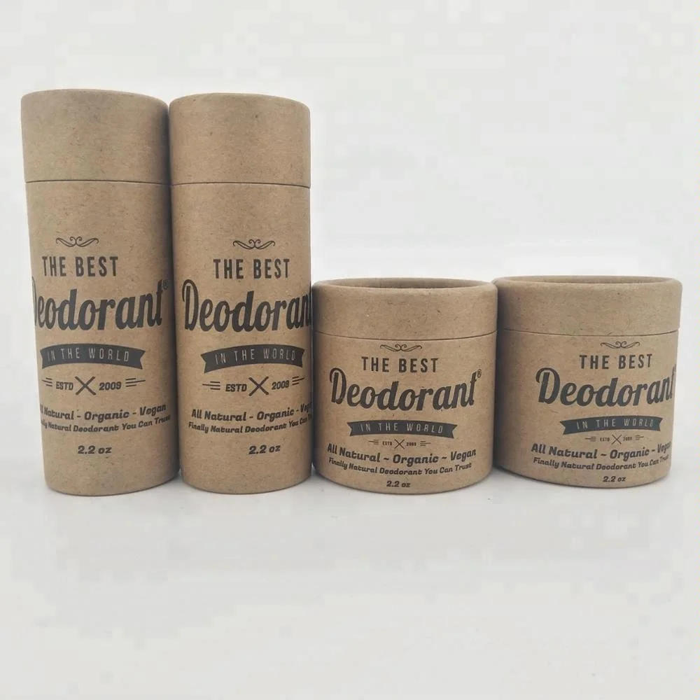 Eco Friendly Deodorant Packaging Tube Lipstick Beauty Packaging Skin Care Packaging Craft Paper Round Customized Offset Printing