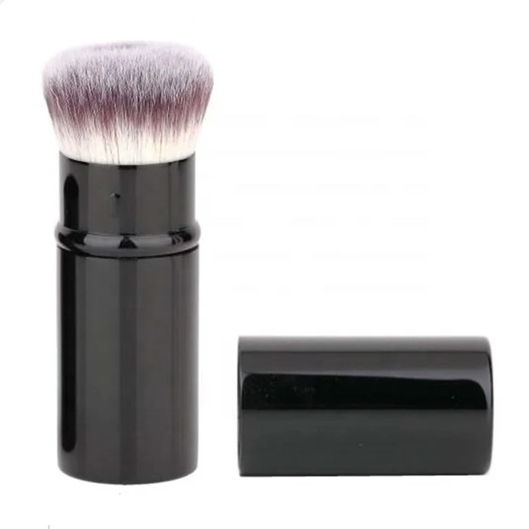 Индивидуальная профессиональная розово-Золотая пластиковая натуральная косметика оптовая продажа тушь для ресниц Экологически чистая выдвижная кисть для румян кабуки