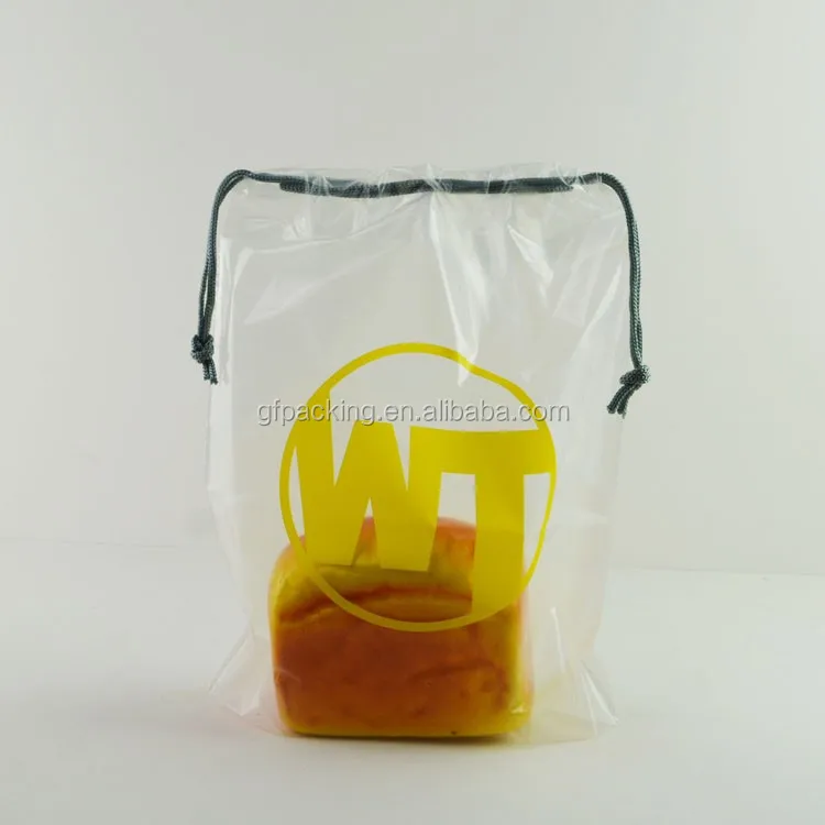 Пользовательский водонепроницаемый прозрачный пластиковый полиэтиленовый мешок на шнурке с принтом