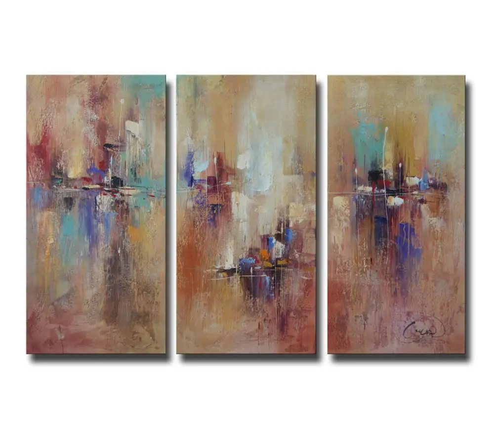 
Modern Yellow Vertical Fresh Paint Wall Art Abstract Painting 