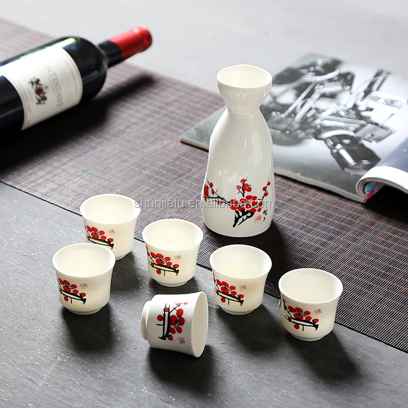 Traditional Ceramic Sake Bottle With Cups Ceramic sake sets