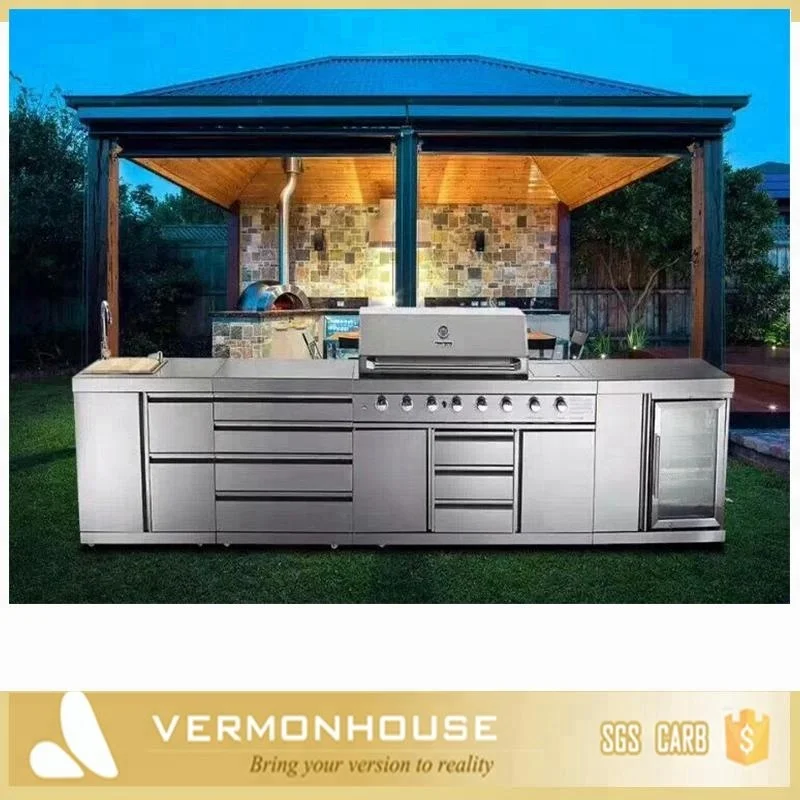 2021 Vermonhouse итальянский стиль уличный кухонный шкаф из нержавеющей стали для барбекю