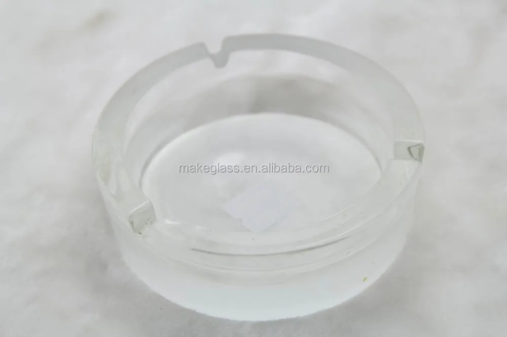 round glass ashtray, frosted glass ashtray