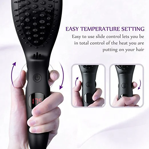 
Knob Control Temperature MCH Ceramic Ionic Electric Hair Straightening Brush 