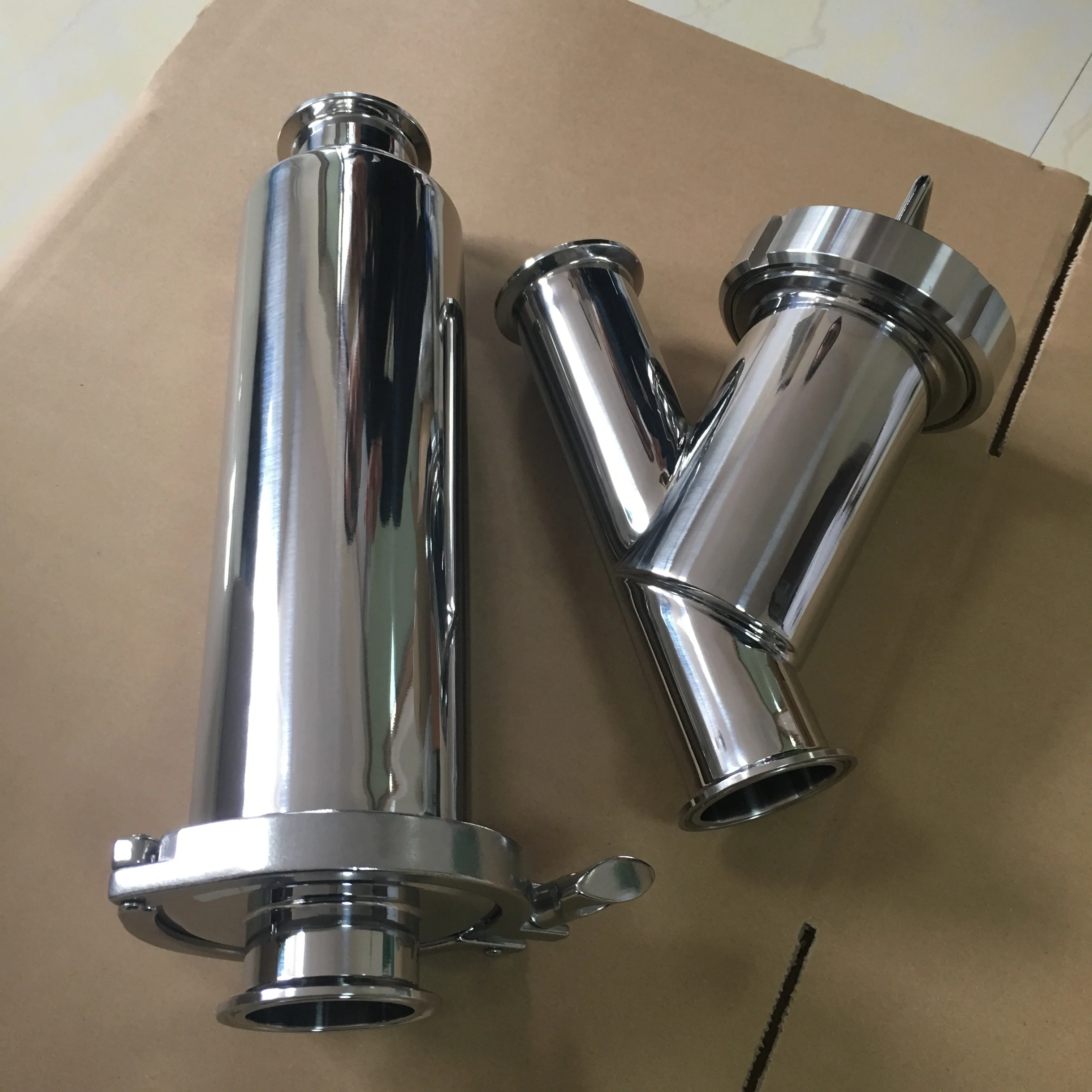 DIN/3A/SMS Sanitary Stainless Steel Y-type Strainer/Filter with Tri Clamp Ferrule Connection