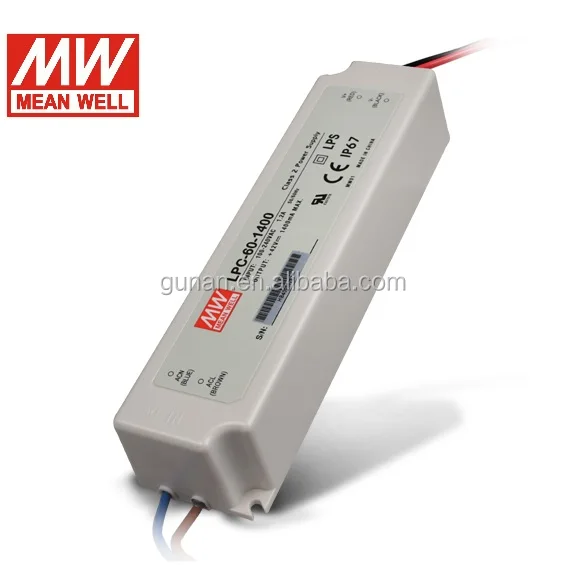
LPC-60-1400 60w 1.4A Meanwell Constant current led driver 