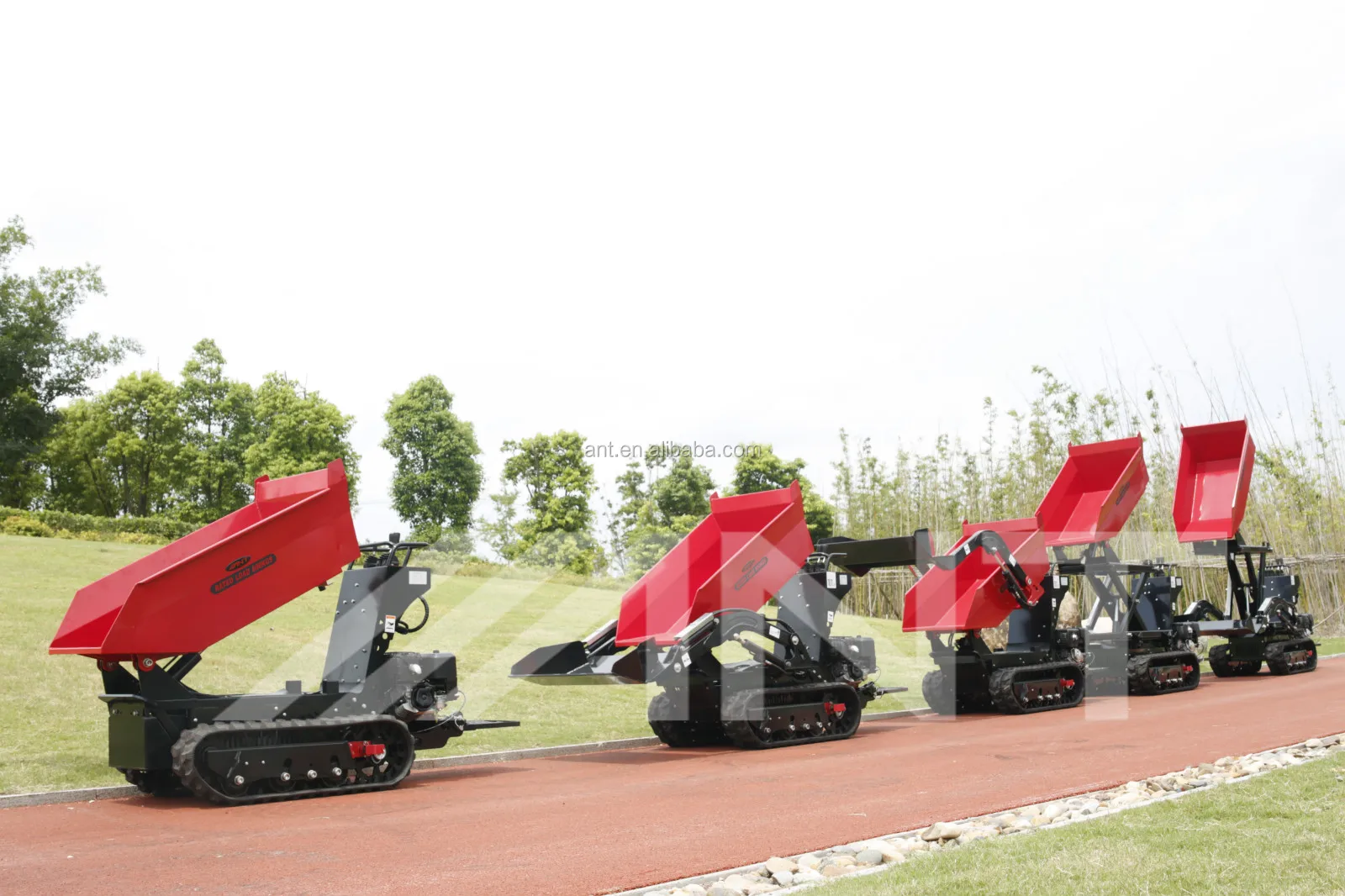 De orugas power barrow Garden tractor with front loader with CE BY1000 1t loading weight