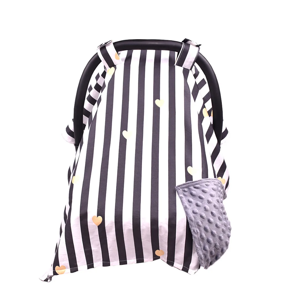 Multi-Use Stretchy Cotton Baby Nursing Cover CAR SEAT BABY COVER,Stripe Baby Car Seat Cover