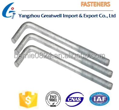 
Hardware products Steel plain ground anchor/L Anchor Bolt hook 