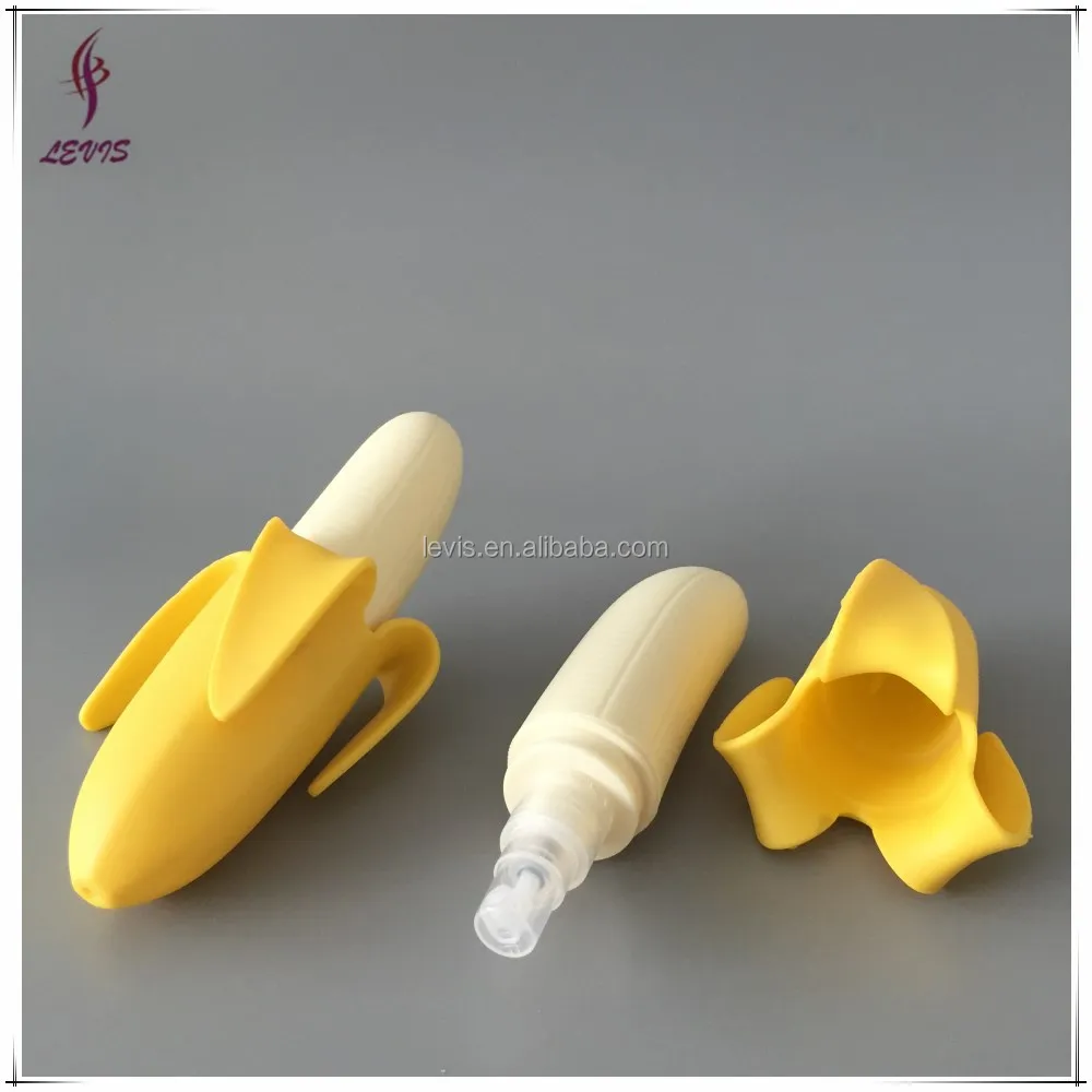 New Design 25ml Plastic Banana Spray Bottle PP Material Perfume Packing Screen Printing Hot Stamping Surface Handling