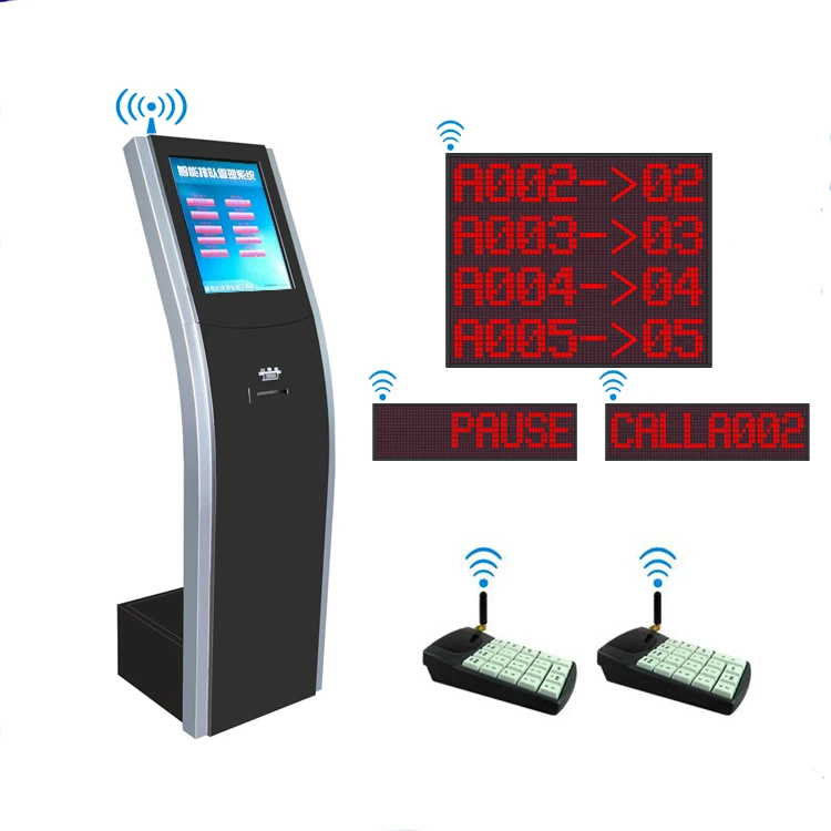Wireless queue number calling system with led display and keypad