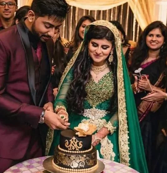 Indian Traditional Ball Gown Green Wedding Dresses For Women