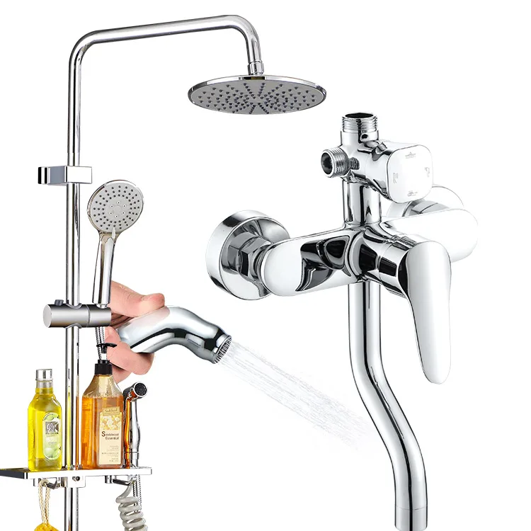 Hot selling 4 setting single handle bath shower mixer brass bathroom shower set