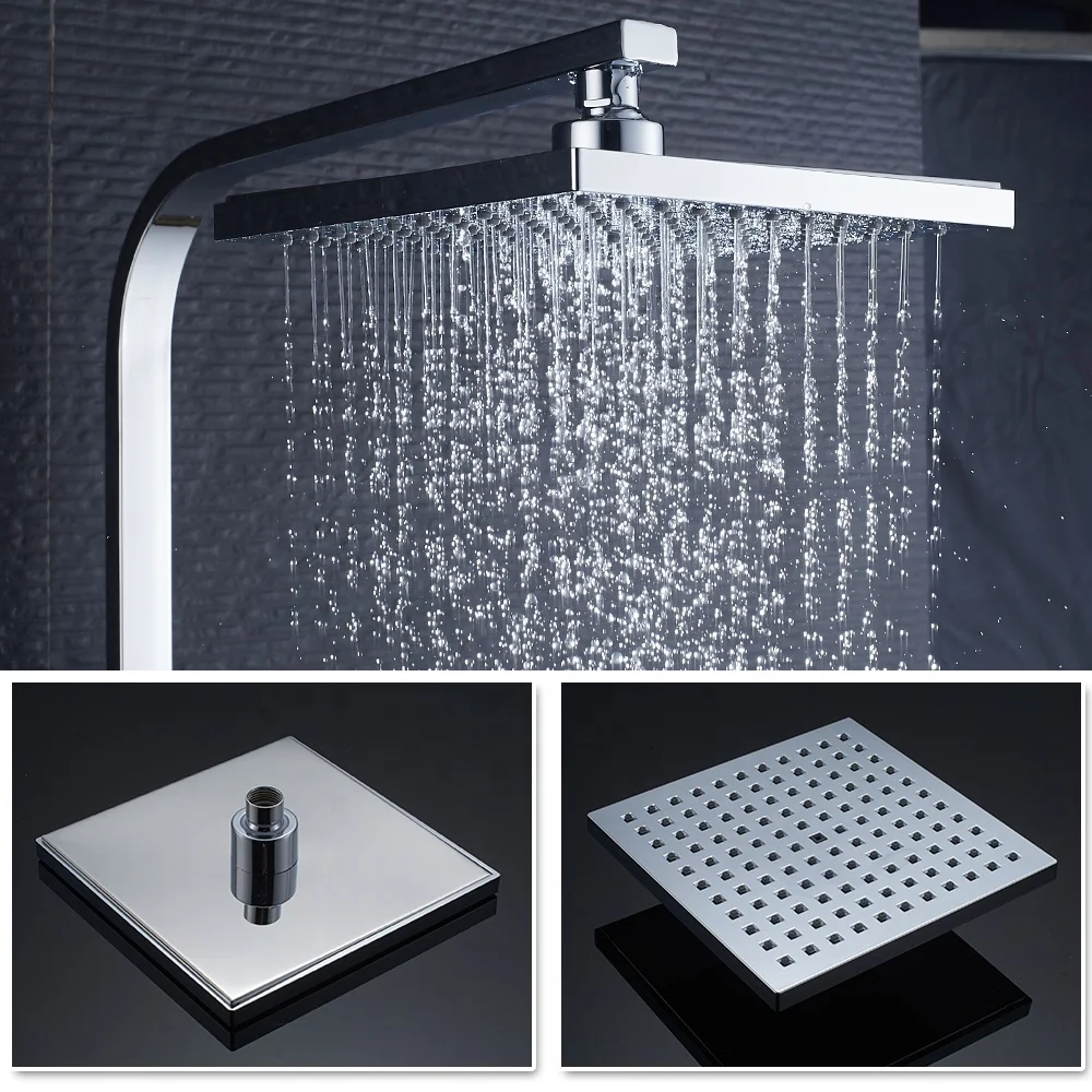 Набор для душа ROVATE, квадратная Душевая система с термостатом для ванной комнаты, многофункциональный настенный кран из латуни