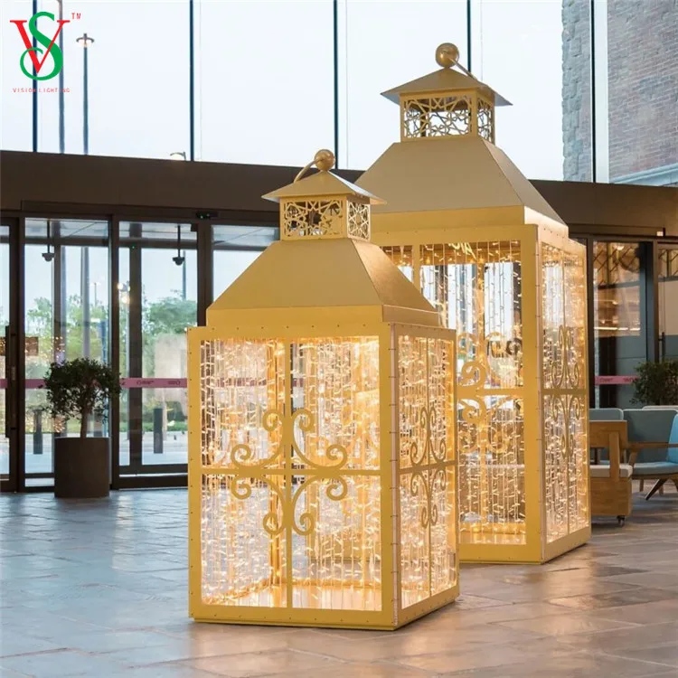 Indoor outdoor shopping mall ramadan festival led decoration 3d star string motif light