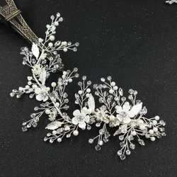 Shiny Bridal Hair Clip Crystal Barrette Women Silver Headband Wedding Anniversary Hair Accessories Headpiece
