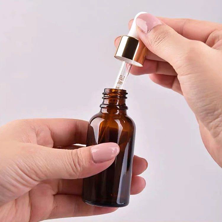 Hot Sale 10ml 30ml essential oil amber glass dropper bottle with free sample