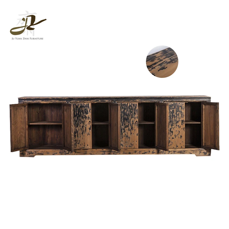 
 Китайский античный винтажный шкаф-сервант из переработанной древесины  