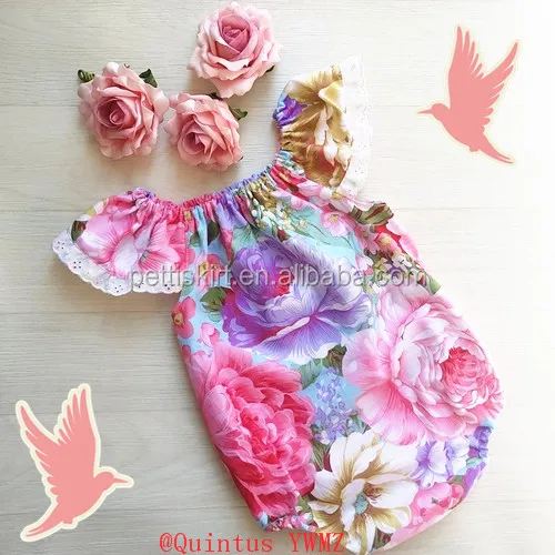 
Stylish girl clothing newborn baby romper floral bodysuit wholesale kids clothes 