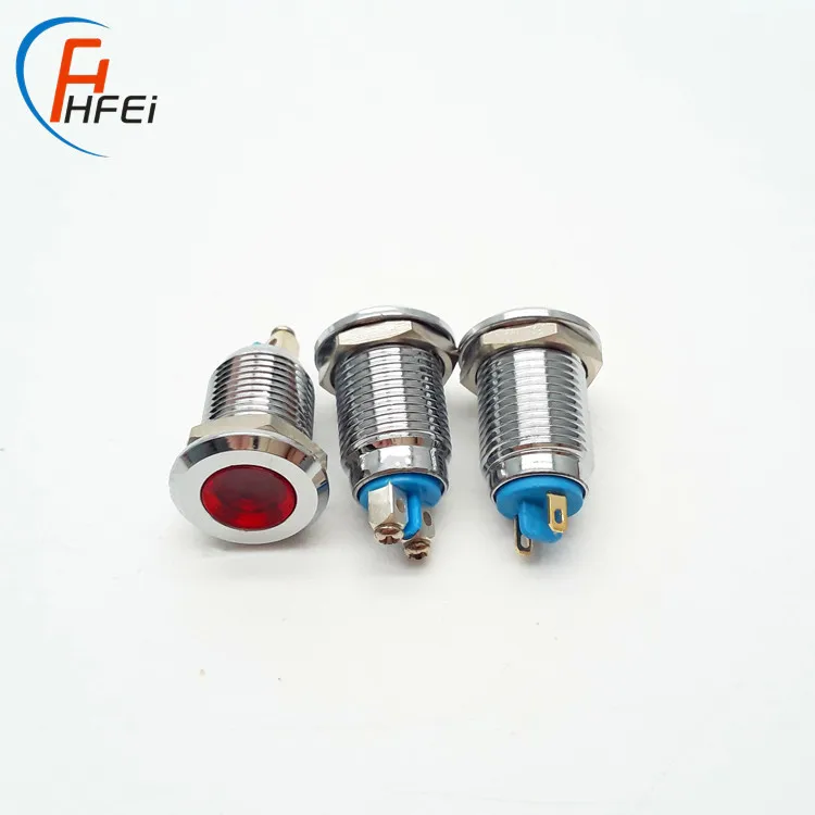HF metal illuminated latching momentary led push button switch with power logo