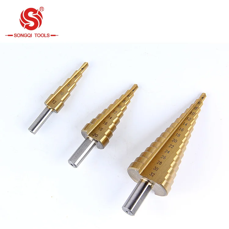 HSS 4241/M2/M35 high quality 3pc step drill bits set with low price
