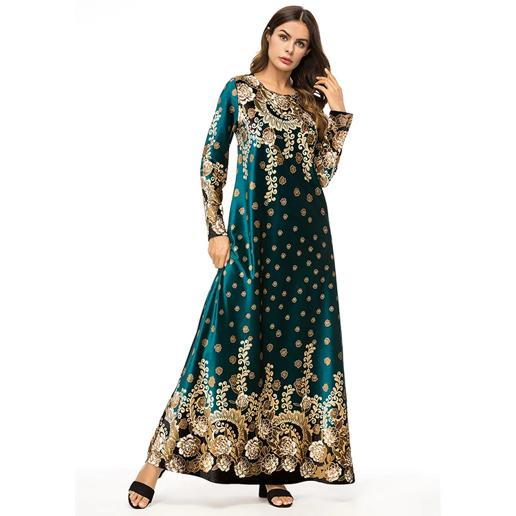 
Middle east women winter clothing dubai muslim long velvet moroccan dresses 