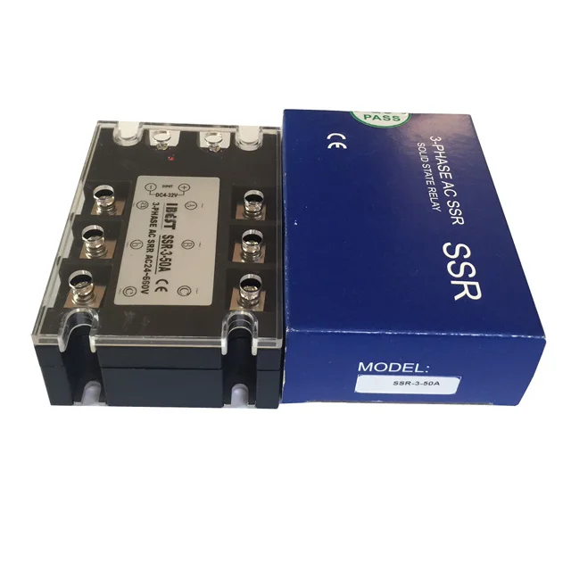 50A Single Phase AC DC Solid State Relay SSR-50A DC5V/3-32V Control AC220V/380V/480V/660V Manufacturer CE Approved (IBEST)