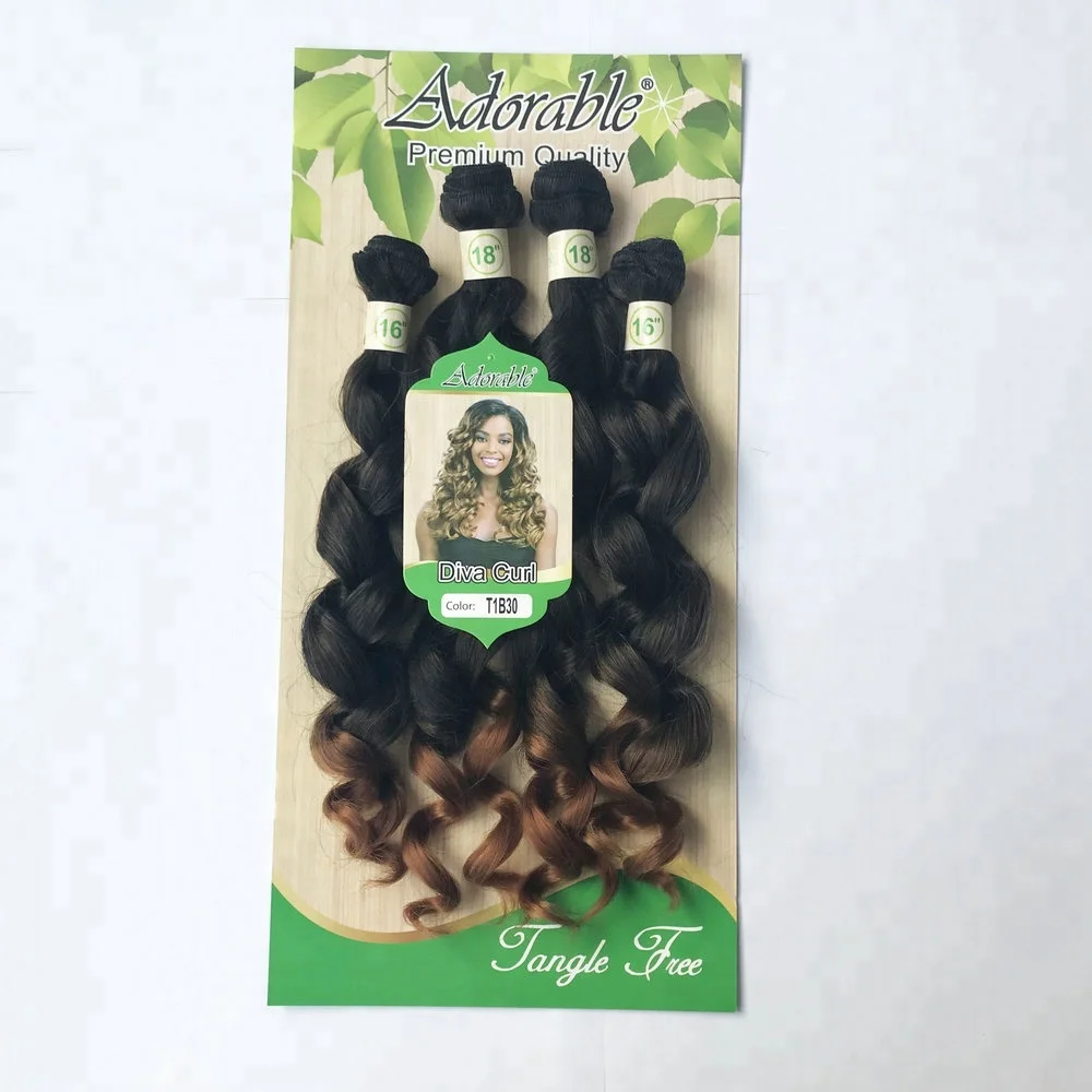 Очаровательные норковые волосы diva curl 4 шт. синтетическое волокно супер weave испанская волна кудрявые термостойкие волокна пакет