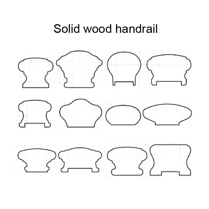 Exterior Wooden Handrails Stairs of Forge Decorative Solid and Composited Round Wooden Timber Handrail for Interior Stairs