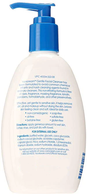 Частная торговая марка мягкое очищающее средство для лица чувствительной кожи с насосным дозатором