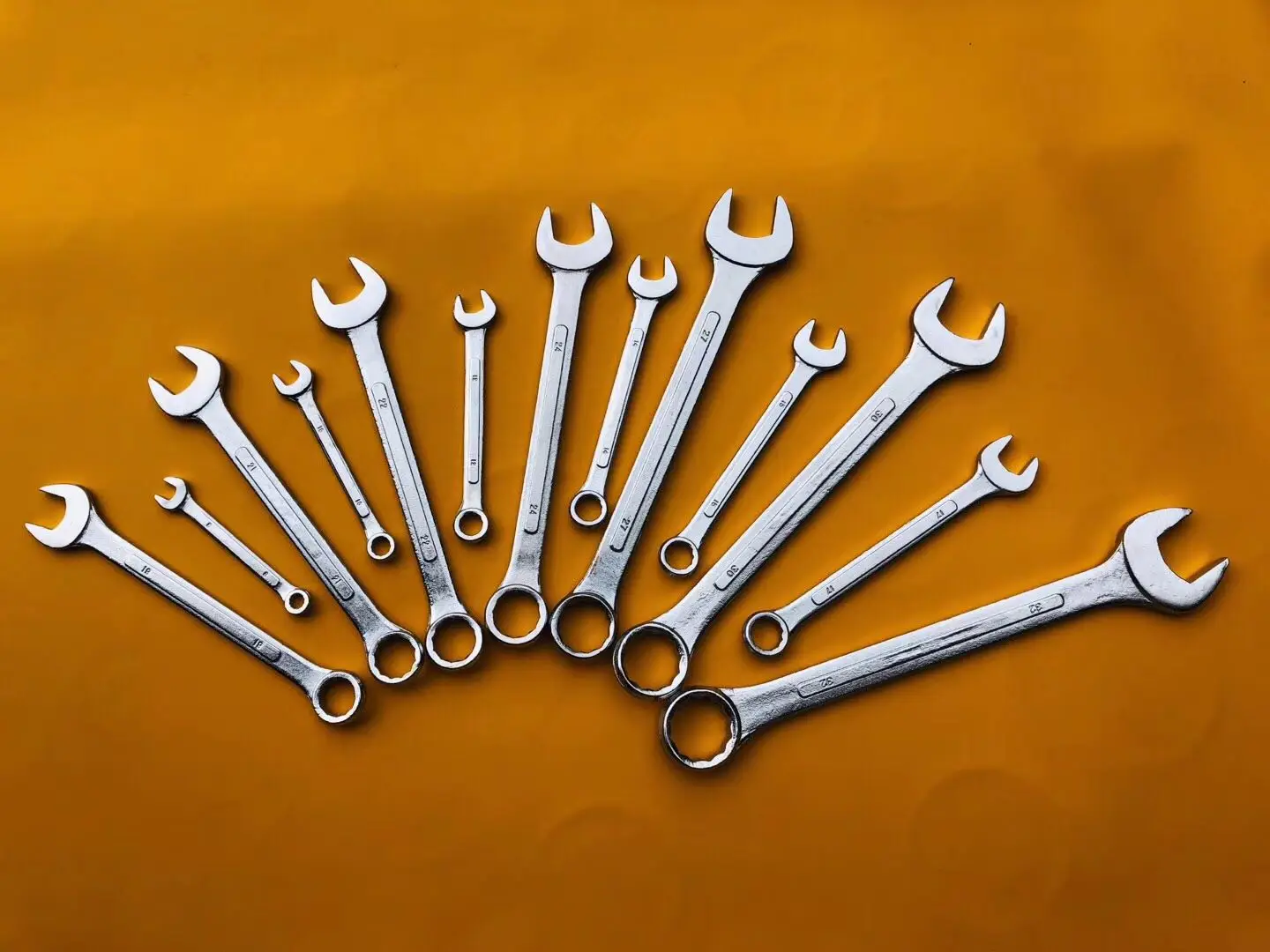 2023 New Combination Spanner Set Popular Crv 14 Pcs 8-24mm Nude Pcs