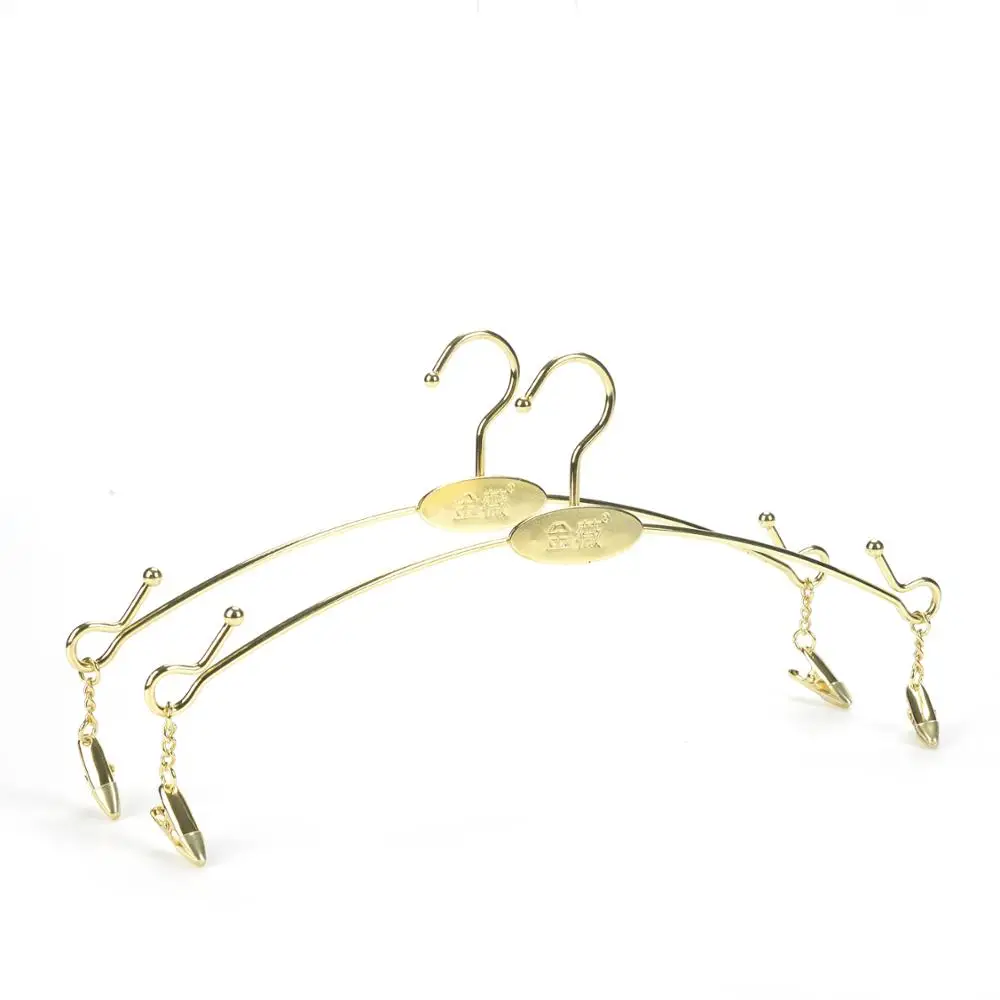 Custom Logo Gold Metal Underwear Hangers for Lingerie Bra