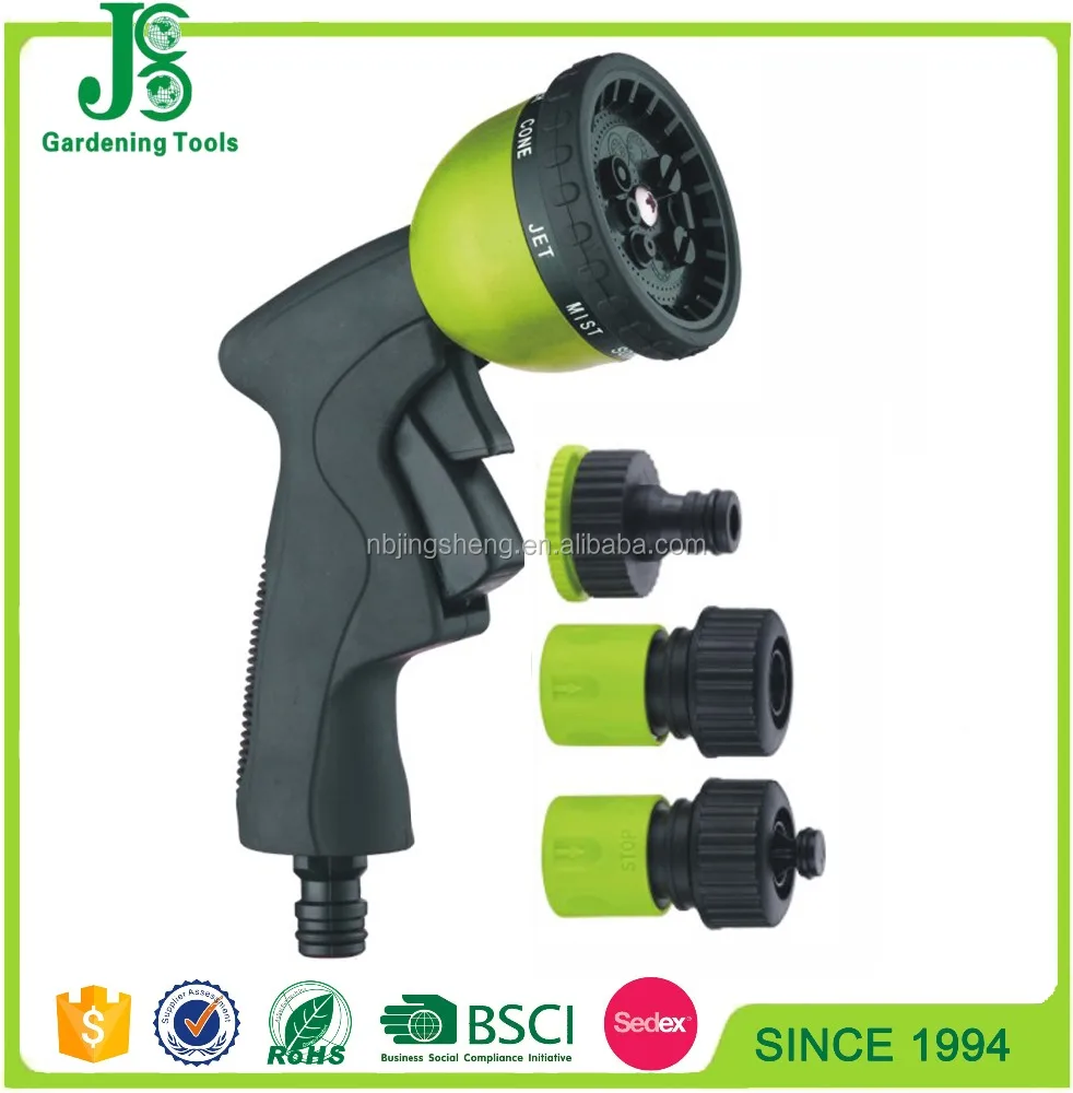 JS-9369A Soft Grip Feature and Nozzles Garden Water Gun set