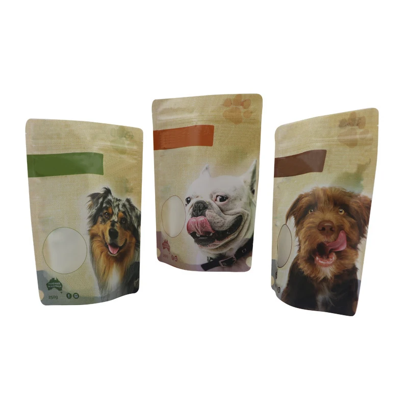 POLYSMARTS Resealable Aluminum Foil Stand Up Ziplock Animal Feed Bags Plastic Dog Food Packaging Pouch