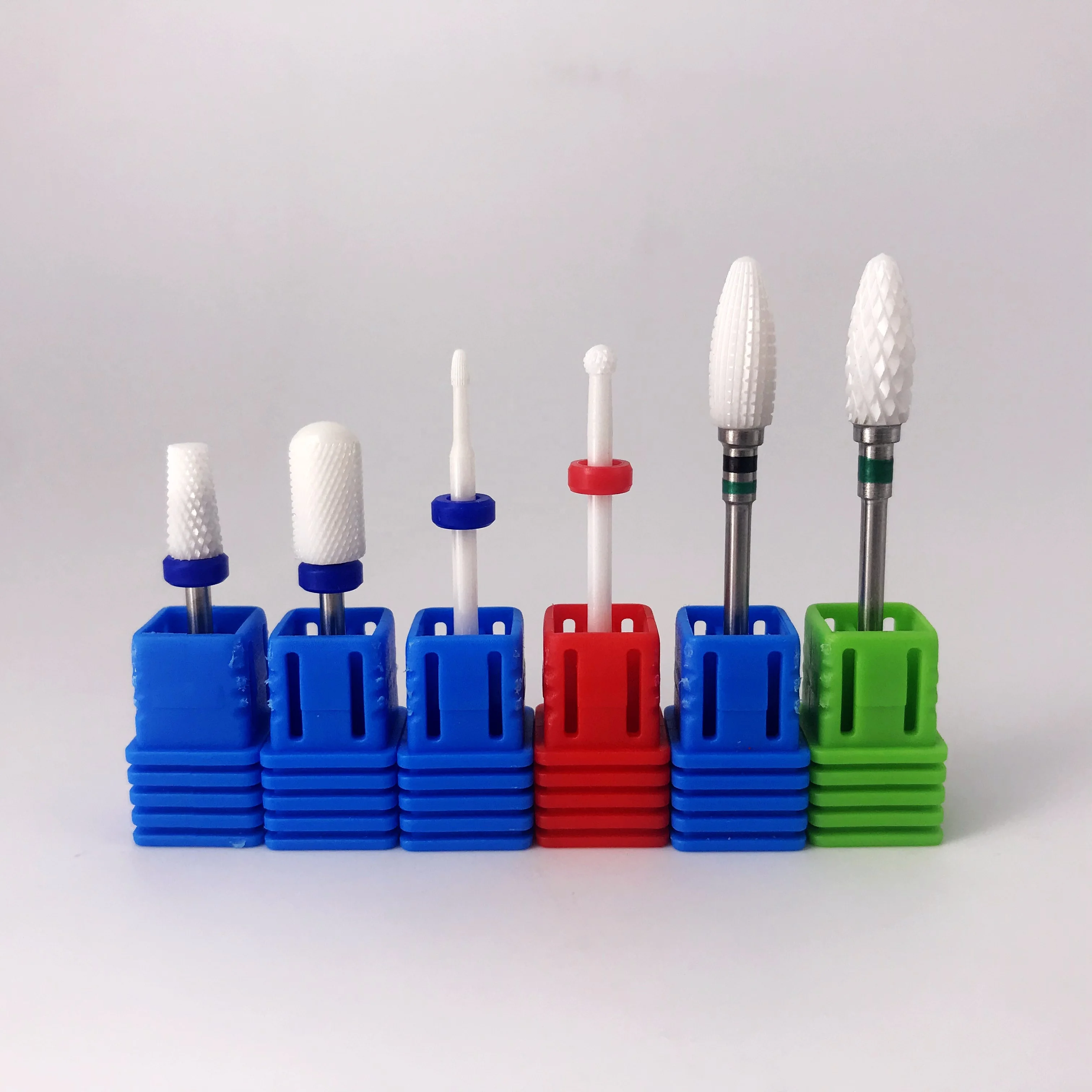 Ceramic acrylic remove nail footcare dental drill bit bur with cylinder shape round end cut