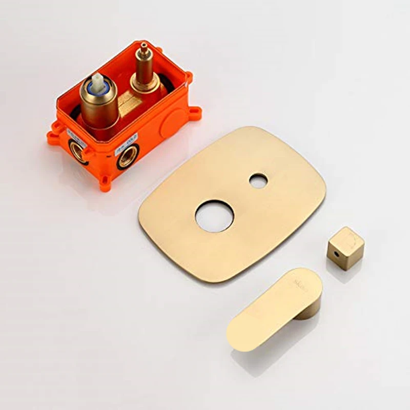 Brushed Gold Shower Systems with Body Sprays Brass Strong Flow Concealed bathroom shower system