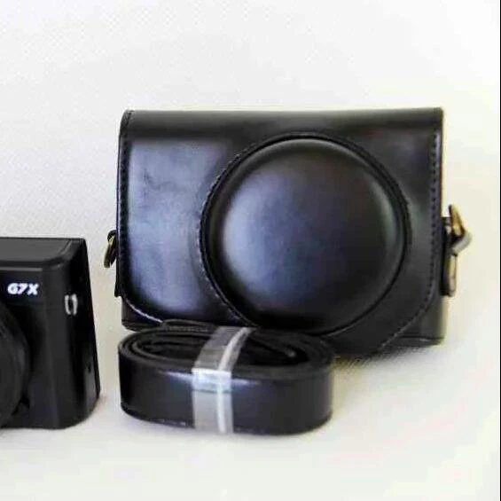 CC1123 Leather Case Camera Case Bag Cover for Canon G7x mark II Camera Cover with strap