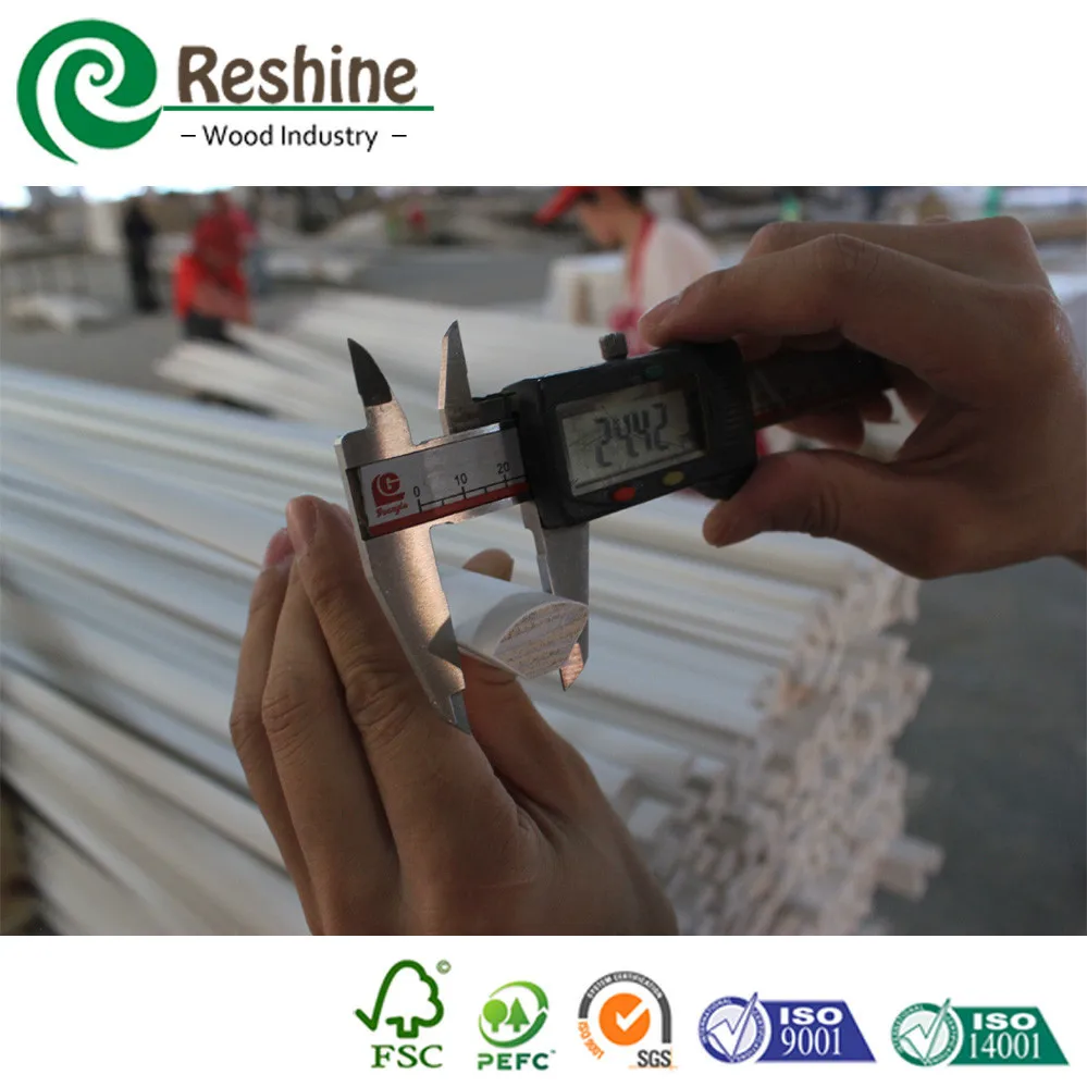 White Primed FJ Wooden decorative quarter round floor moulding