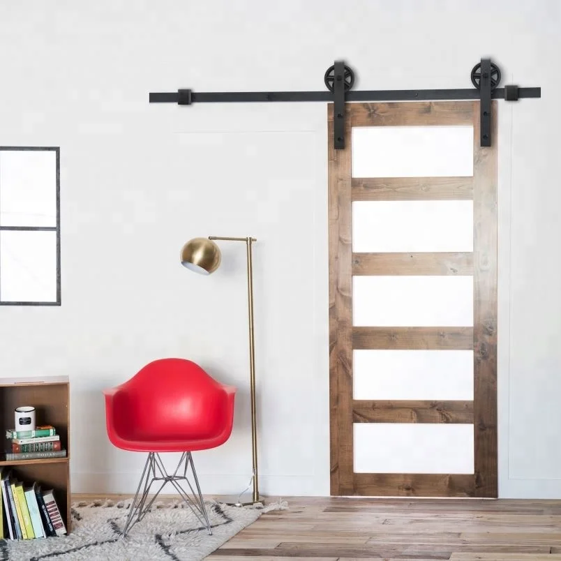 
Industrial Wheel Wooden Sliding Metal Interior Door Hardware 