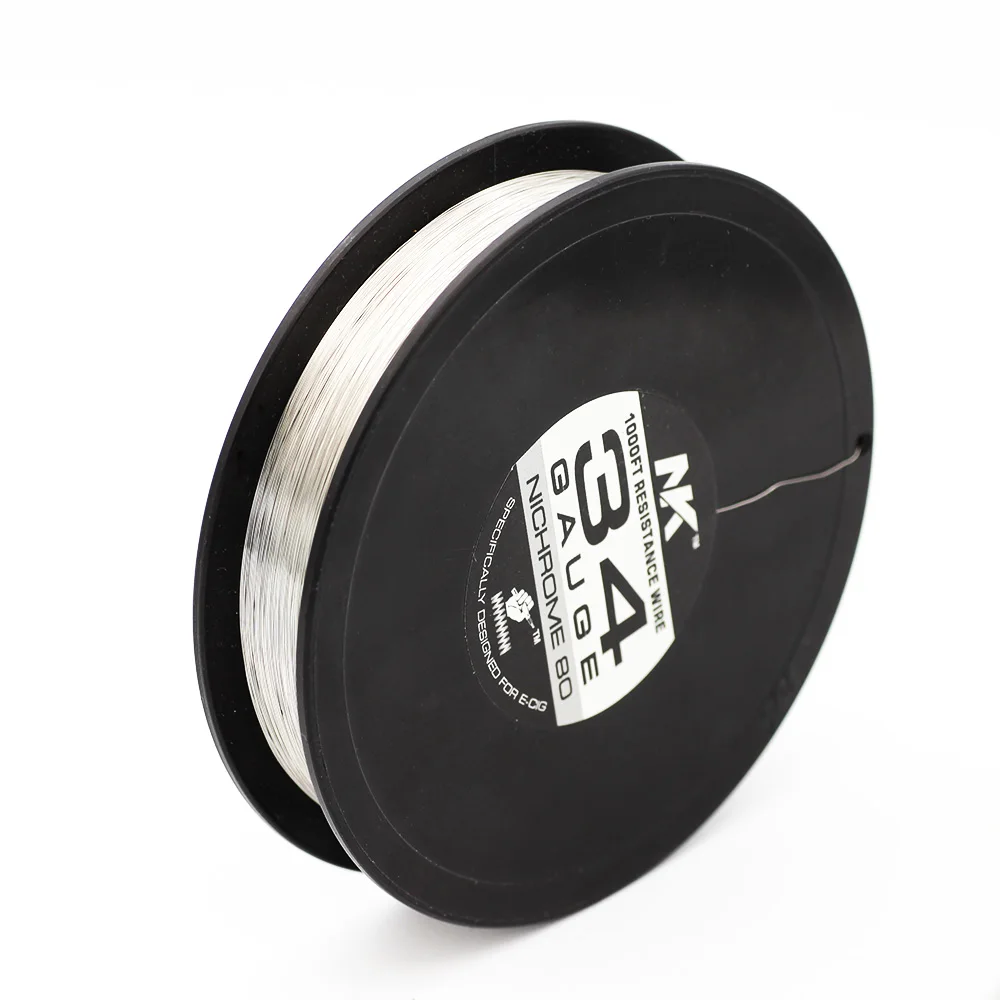 NK factory supply 1000ft 34g ni80 electrical wire heating resistance spool
