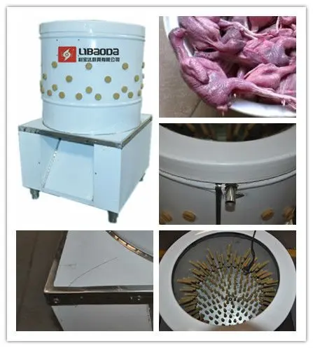 
Industrial feather unhairing machine for slaughting 